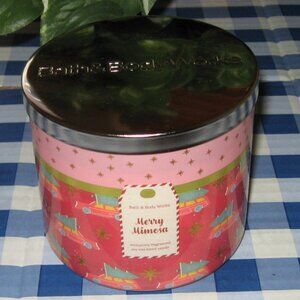 BBW Merry Mimosa 3 Wick Candle  Christmas Candle New NIB